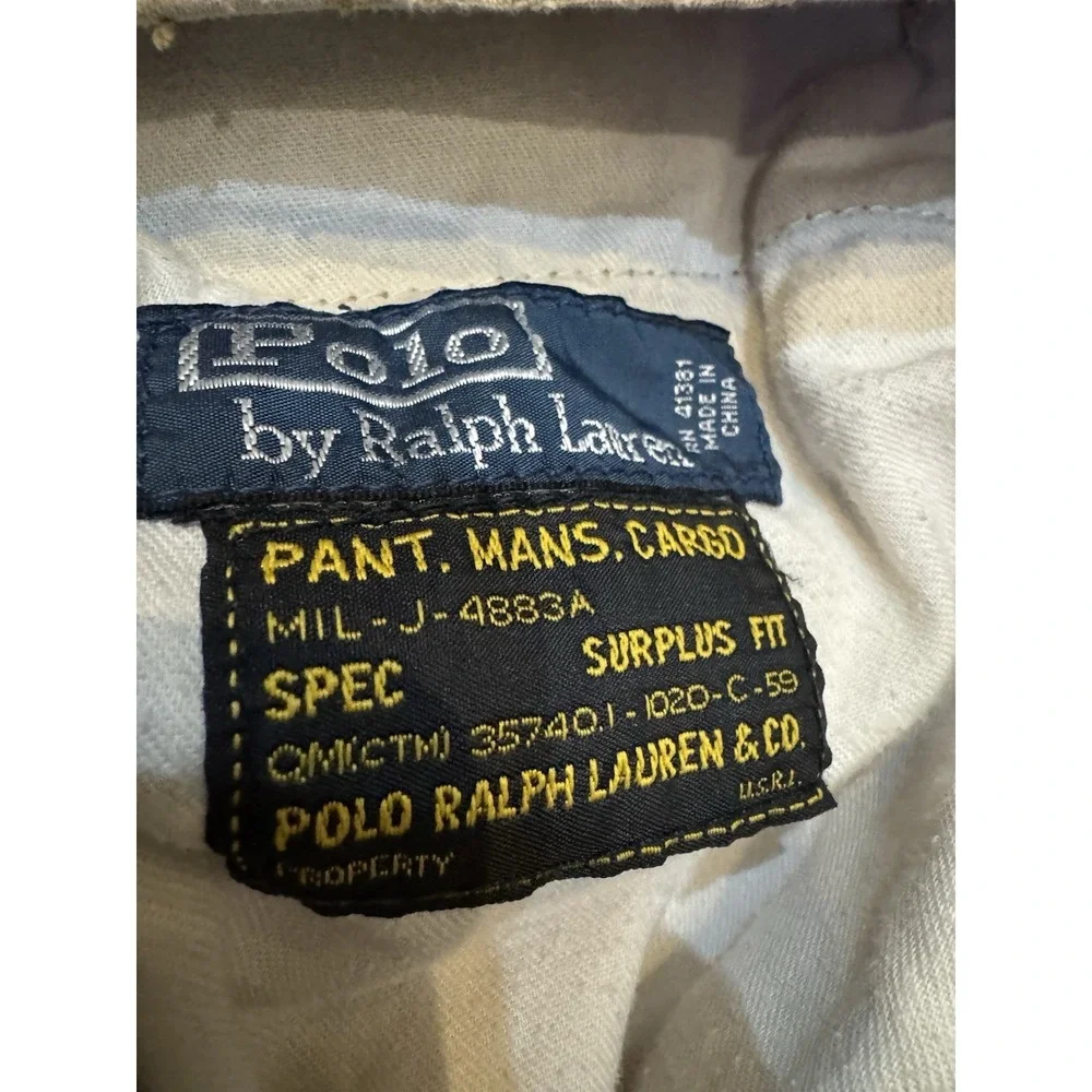 Polo Ralph Lauren Beige Surplus Fit Military Cargo Shorts - Mens‎ Size 34